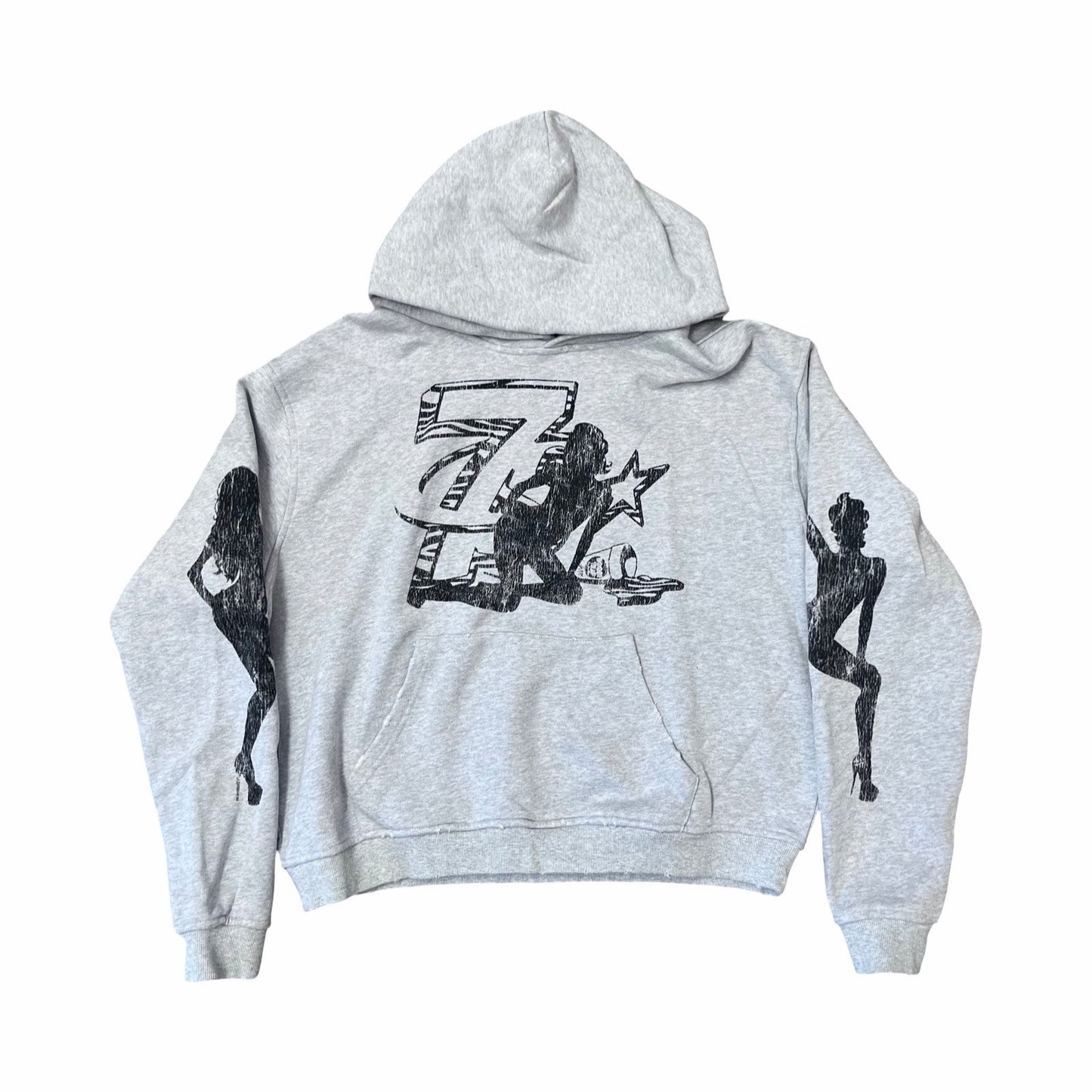 Triple 7’s Trap Logo Hoodie Grey