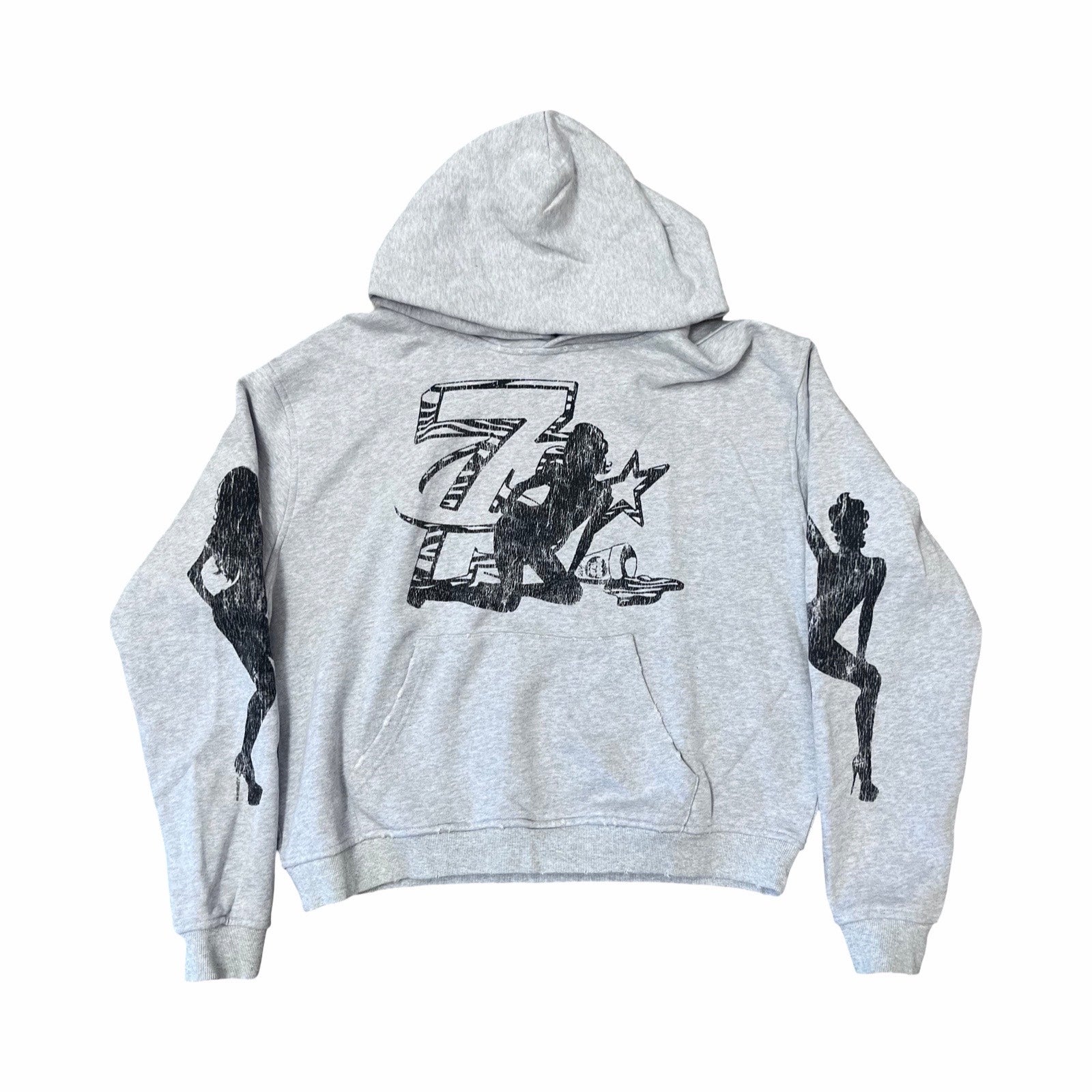 Triple 7’s Trap Logo Hoodie Grey