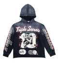 Triple 7’s All Star Football Hoodie Vintage Red Black