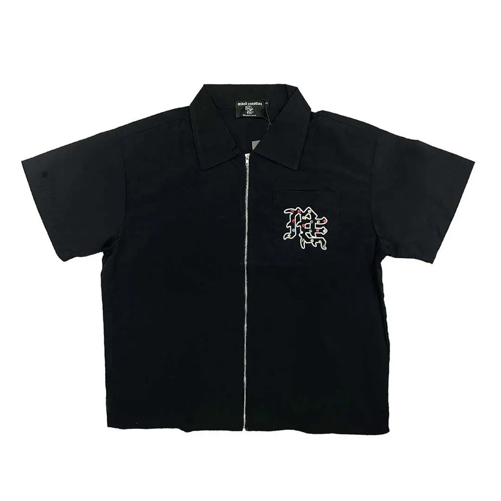Mixed Emotions Rhinestone Nylon Shirt