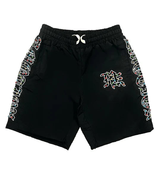 Mixed Emotions Rhinestone Nylon Shorts