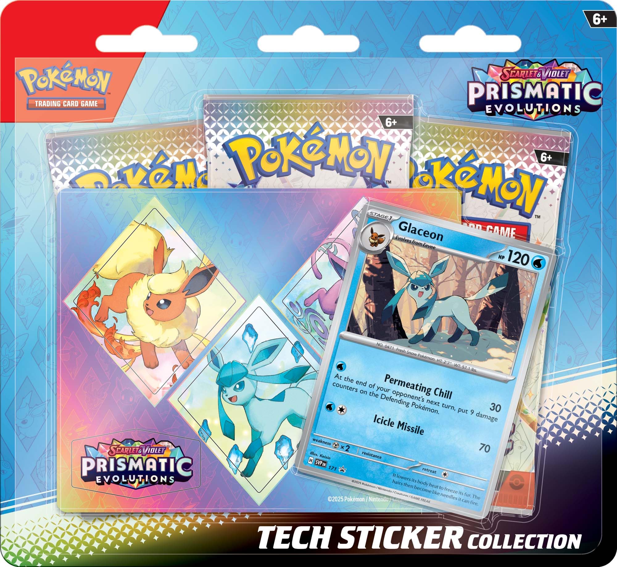 Pokemon Prismatic Evolutions Tech Sticker Collection