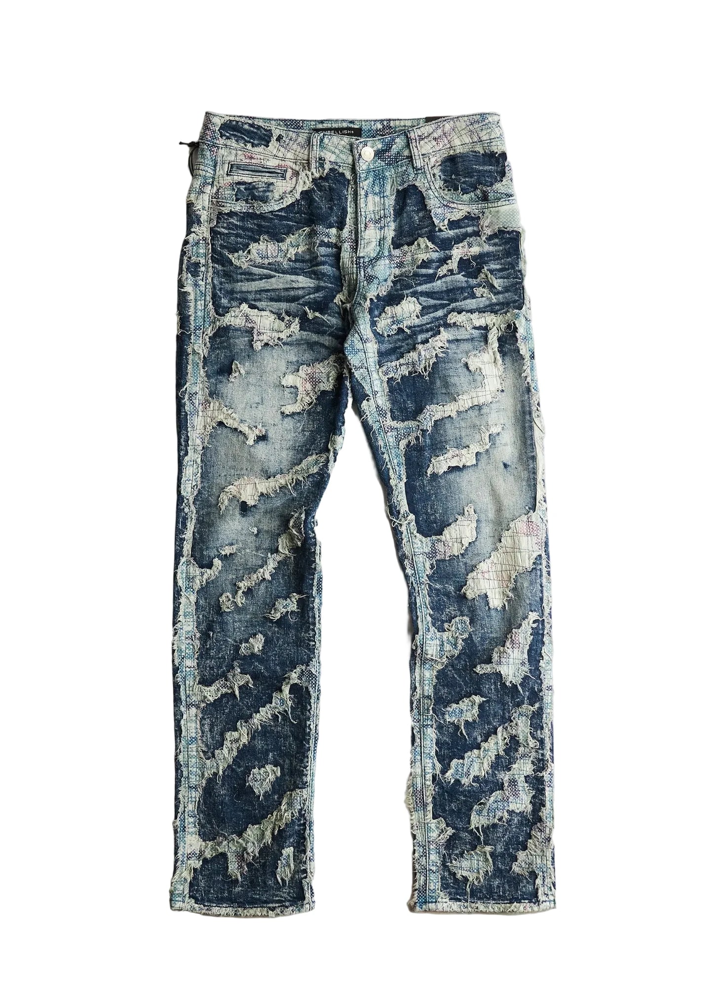 Embellish Ace Boro Denim Jeans Light Blue