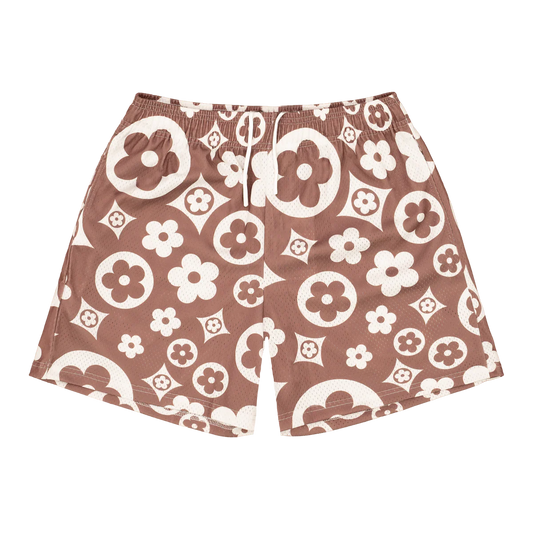 Bravest Studios Brown Flower Shorts