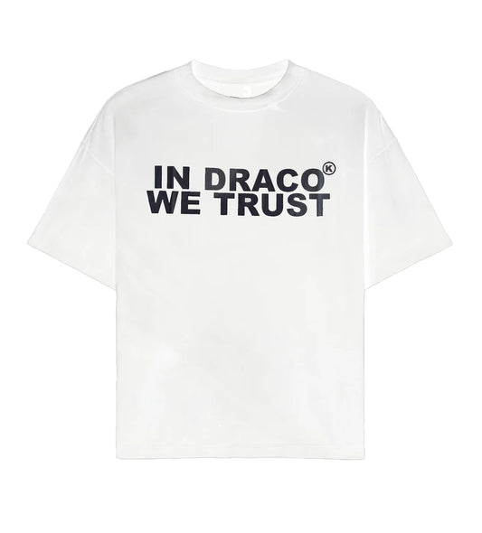 In Draco We Trust White & Black Tee