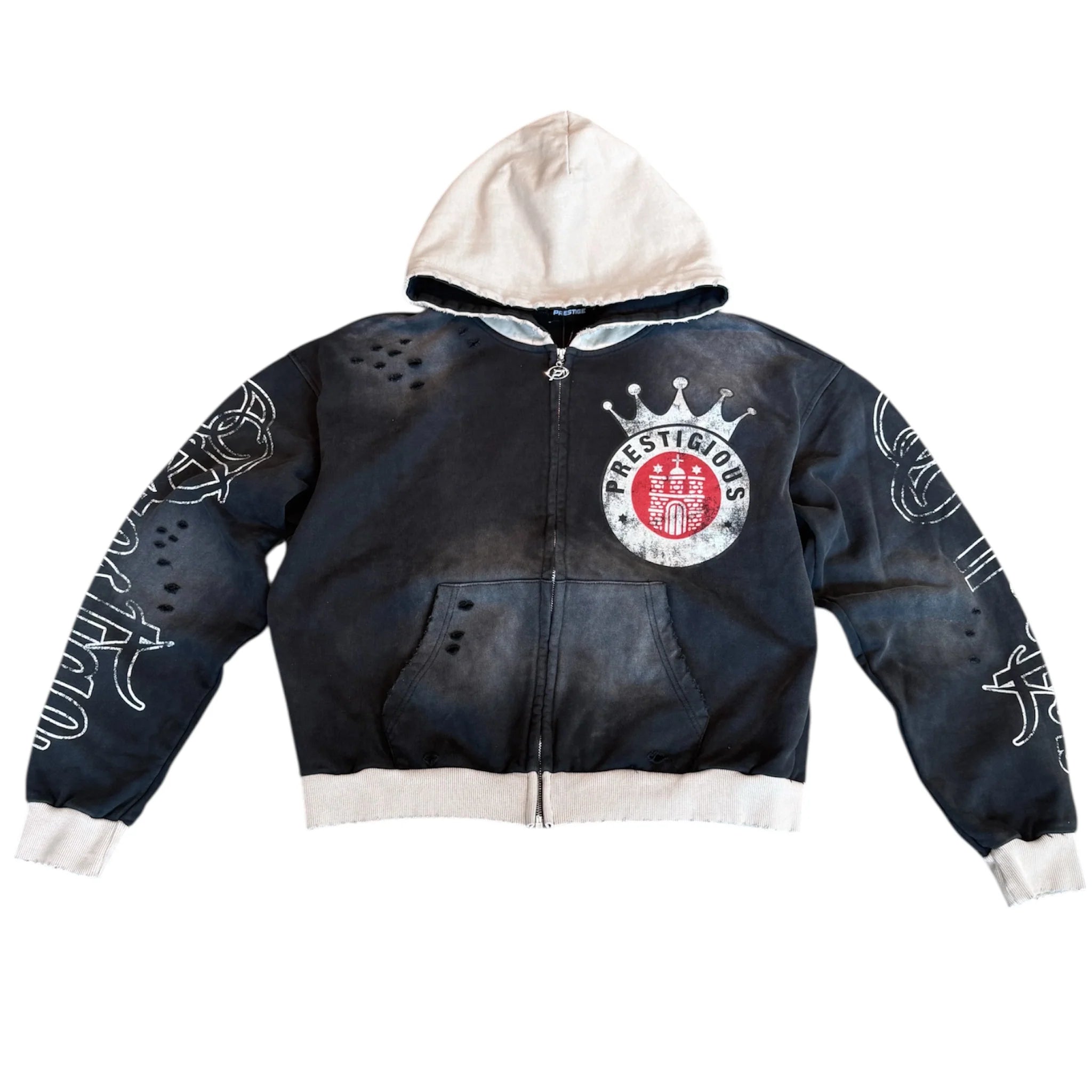 Prestige Tan Hooded Crown Zip Up Hoodie