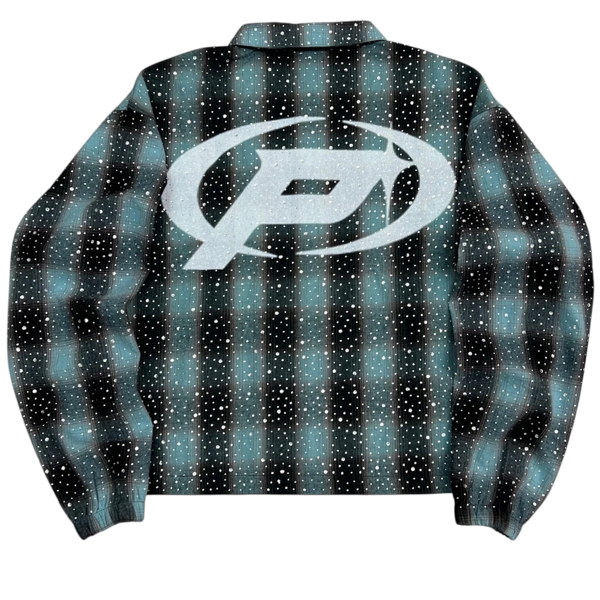 Prestige Blue/Black Rhinestone Flannel
