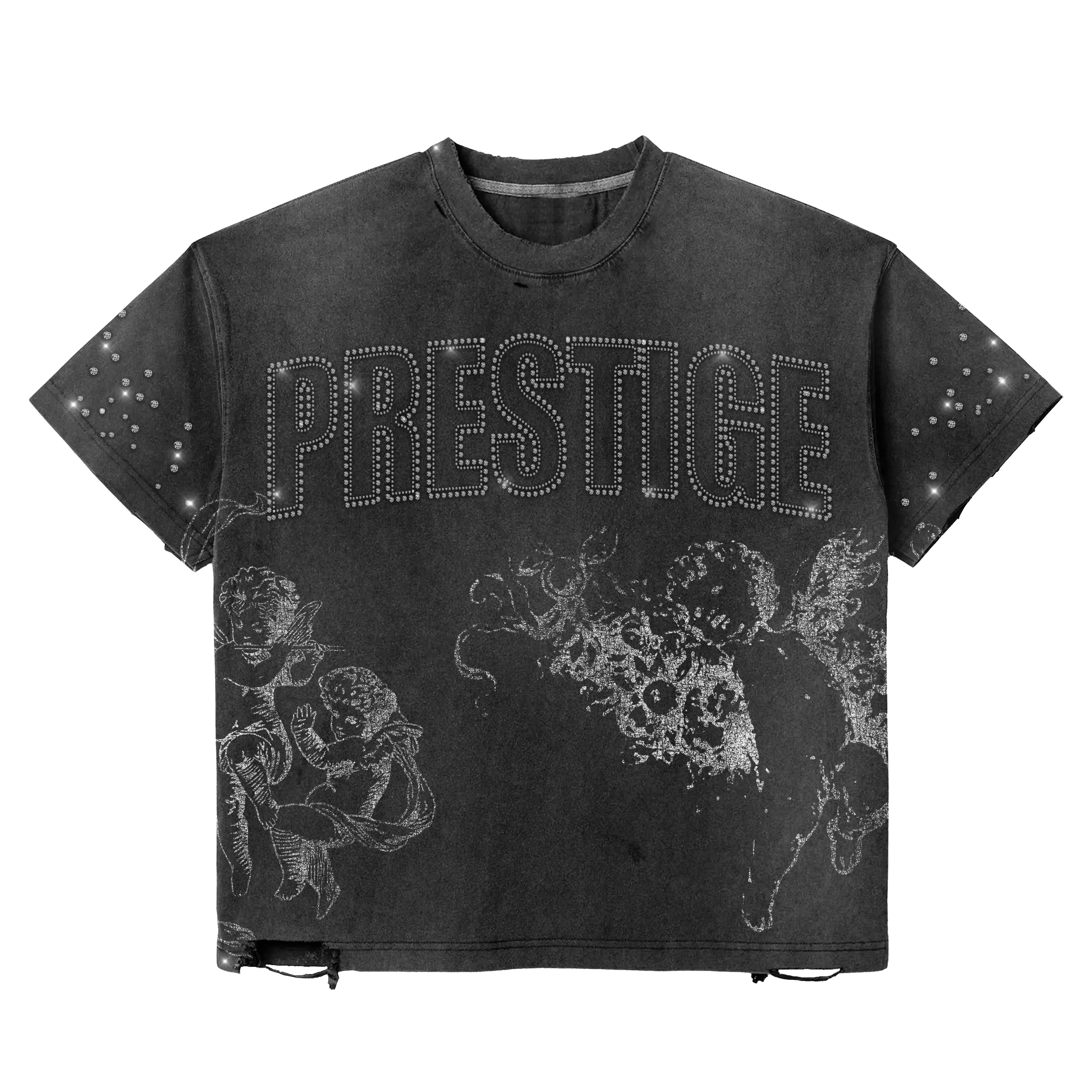 Prestige Black Rhinestone Tee