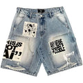Mixed Emotions Blue ‘AI’ Jorts
