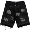 Mixed Emotions ME Rhinestone Jorts Black