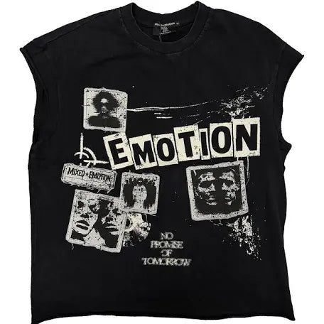 Mixed Emotions Newspaper Sleeveless Tee