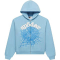 Sp5der OG Web Zip Up Hoodie Sky Blue