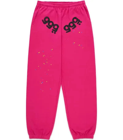 Sp5der Angel Number Web Sweatpants Pink