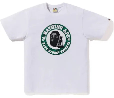 BAPE Shibuya Camo 10th Anniversary Busy Works White Tee